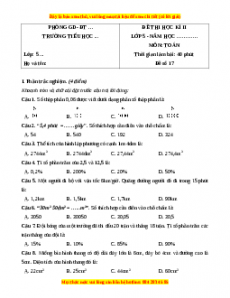 Đề thi cuối kì 2 Toán lớp 5 năm 2023 (Đề 17)