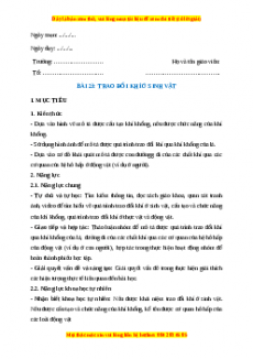 Giáo án Sinh học 7 Cánh diều Bài 23. Trao đổi khí ở sinh vật