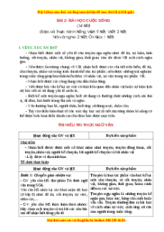 Giáo án Bài 2: Bài học cuộc sống (Truyện ngụ ngôn) 2024 Chân trời sáng tạo
