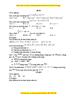 Đề thi giữa kì 1 Toán 8 năm 2023 - Đề 50