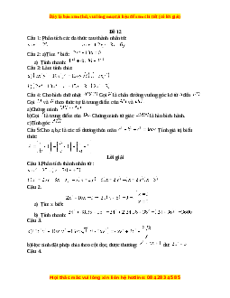 Đề thi giữa kì 1 Toán 8 năm 2023 - Đề 12