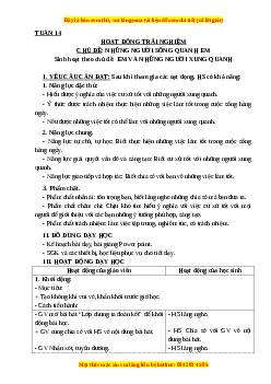 Giáo án HĐTN lớp 3 Tuần 14 Cánh diều: Em và những người xung quanh