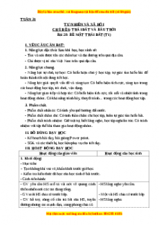 Giáo án Tự nhiên và xã hội 3 Kết nối tri thức Bài 28: Bề mặt trái đất