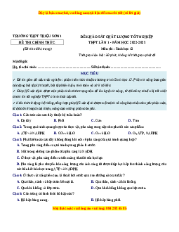 Đề thi thử Sinh học trường Triệu Sơn 1 lần 1 năm 2023