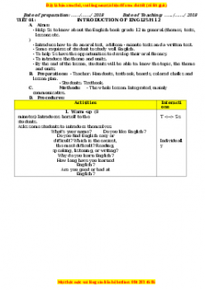 Giáo án Tiếng Anh 12 học kì 1 (năm 2023) | Giáo án Tiếng Anh 12 mới, chuẩn nhất