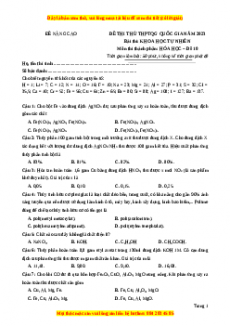 Đề thi THPT Quốc Gia Hóa năm 2023 Beeclass - Đề 20