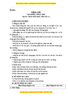 Giáo án Chào năm học mới (T1+2) Tiếng việt 3 Cánh diều
