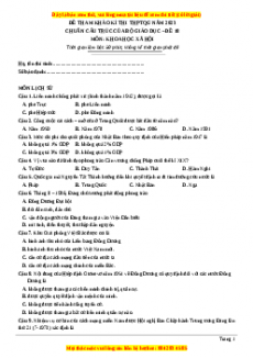 Đề luyện thi TN THPT Quốc Gia môn KHXH có đáp án ( đề 18 )