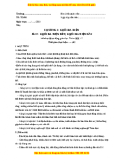 Giáo án Toán 12 học kì I Hình Bài 2: Khối đa diện đều, đa diện lồi