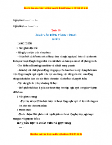 Giáo án TNXH 1 Kết nối tri thức Tuần 29