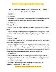 Giáo án làm quen với xác suất của biến cố ngẫu nhiênToán 7 Chân trời sáng tạo