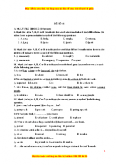 Đề thi trắc nghiệm Tiếng anh 10 năm 2022 - 2023 (Đề 15)
