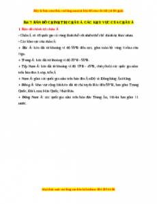 Lý thuyết Địa lý 7 Cánh diều Bài 7: Bản đồ chính trị Châu Á. Các khu vực Châu Á