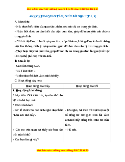 Giáo án Đạo đức 1 Chân trời sáng tạo Anh chị em quan tâm, giúp đỡ nhau