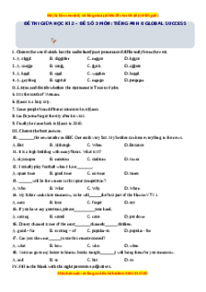 Đề thi giữa kì 2 Tiếng Anh 6 Global success năm 2022 - 2023 (Đề 3)