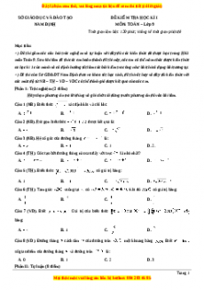 Đề thi học kì Toán 9 năm 2023 Sở GD và ĐT Nam Định