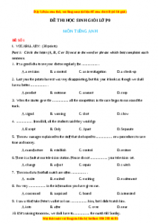 Tuyển chọn 50 đề thi HSG Tiếng Anh 9 có đáp án