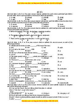 Bộ 40 đề luyện thi vào 10 trắc nghiệm môn Tiếng Anh có đáp án