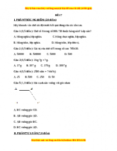 Đề thi Toán lớp 4 cuối kì 1 năm 2022 - 2023 (Đề 17)