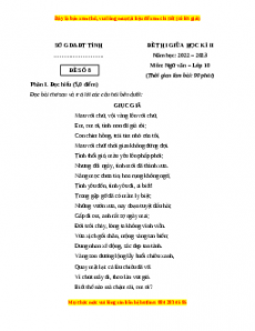 Đề thi giữa học kì 2 Ngữ Văn 10 Chân trời sáng tạo có đáp án (Đề 8)