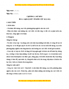 Giáo án Bài 1 Vật lí 10 Chân trời sáng tạo (2024): Khái quát về môn Vật lí