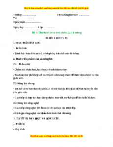 Giáo án Bài 4: Thành phần và tính chất của đất trồng Công nghệ 10 Cánh diều