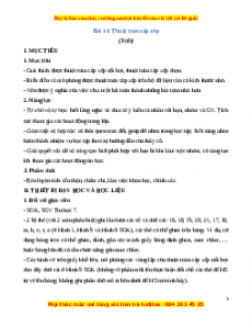 Giáo án Tin học 7 Chủ đề 5 Bài 14 (Chân trời sáng tạo): Thuật toán sắp xếp
