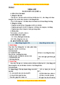 Giáo án Ôn tập giữa học kỳ II (Tiết 4) Tiếng việt 3 Chân trời sáng tạo