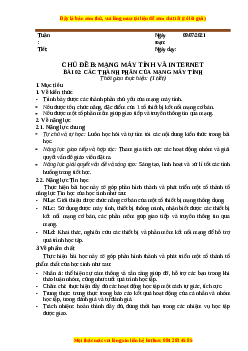 Giáo án Tin học 6 Cánh diều Chủ đề B bài 2: Các thành phần của mạng máy tính