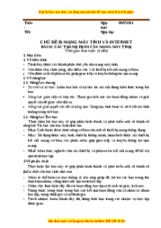 Giáo án Tin học 6 Cánh diều Chủ đề B bài 2: Các thành phần của mạng máy tính