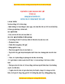 Giáo án HĐTN  1 Cánh diều Tuần 33