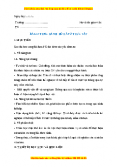 Giáo án Sinh học 7 Kết nối tri thức Bài 27: Thực hành hô hấp ở thực vật