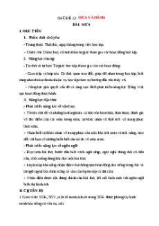 Giáo án Tiếng việt 1 Chân trời sáng tạo Mưa và nắng