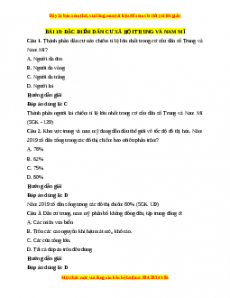 Trắc nghiệm Bài 18: Đặc điểm dân cư, xã hội Trung và Nam Mỹ