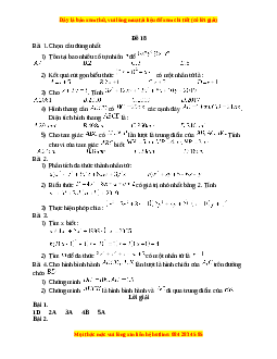 Đề thi giữa kì 1 Toán 8 năm 2023 - Đề 18