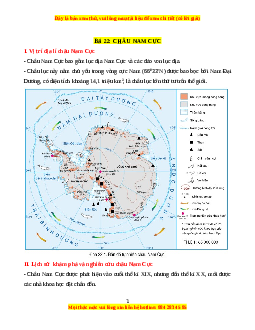 Lý thuyết Địa lý 7 Cánh diều Bài 22: Châu Nam Cực
