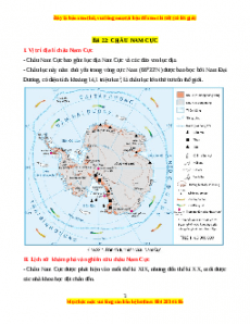 Lý thuyết Địa lý 7 Cánh diều Bài 22: Châu Nam Cực