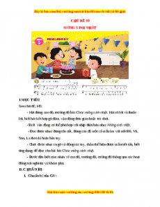 Giáo án Âm nhạc 1 Cánh diều Mừng sinh nhật