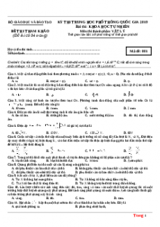 Bộ 102 Đề thi thử THPT Quốc gia Vật Lí năm 2019 chọn lọc từ các trường