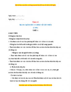 Giáo án TNXH 1 Kết nối tri thức Tuần 23