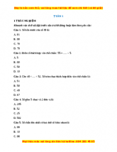 Bài tập cuối tuần Toán lớp 2 Tuần 1 Chân trời sáng tạo (có lời giải)