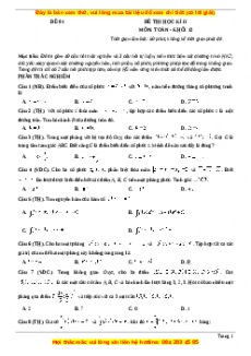 Bộ 34 đề kiểm tra học kì 2 môn Toán 12 năm 2023 có đáp án