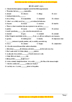 Chuyên đề luyện thi Tiếng anh 10 năm 2023 trường ĐHSP Hà Nội - Phần 3: Đề kiểm tra