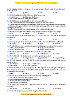 Đề thi thử Sinh học trường Uông Bí lần 1 năm 2023