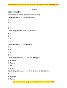 Bài tập cuối tuần Toán lớp 2 Tuần 21 Chân trời sáng tạo (có lời giải)