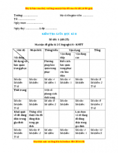 Giáo án Công nghệ 6 Kiểm tra giữa học kì 2 (Kết nối tri thức)