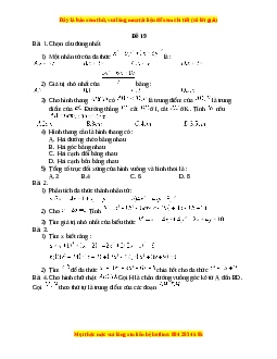 Đề thi giữa kì 1 Toán 8 năm 2023 - Đề 19