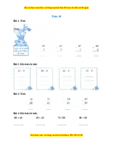 Bài tập cuối tuần Toán lớp 1 Tuần 30 Cánh diều (có lời giải)