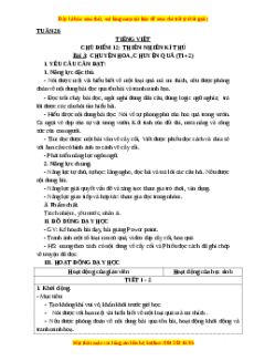 Giáo án Chuyện hoa, chuyện quả Tiếng việt 3 Chân trời sáng tạo