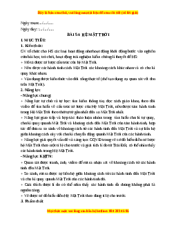 Giáo án Bài 54 KHTN 6 Kết nối tri thức (2024): Hệ mặt trời